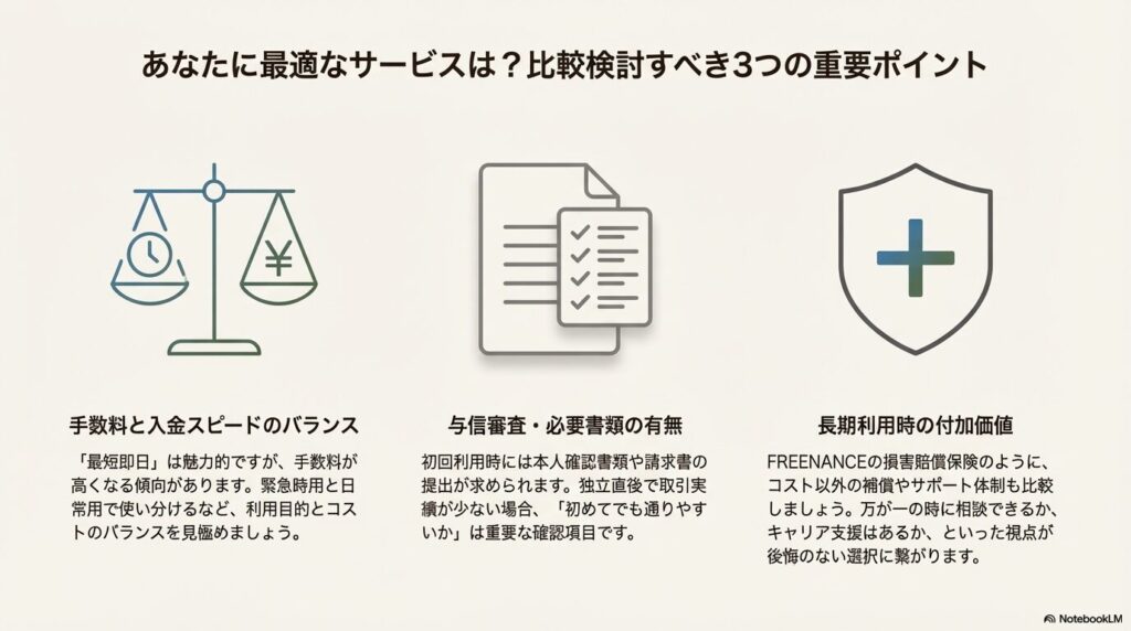 フリーランスの報酬安定に！サービス選びの比較ポイントと注意点